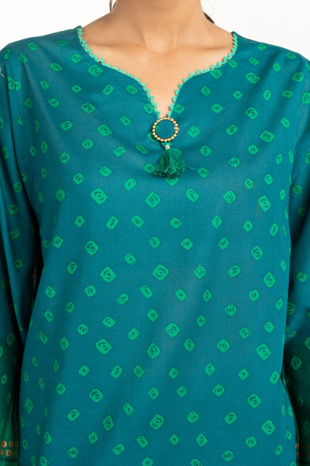 3PC Lawn Gold Printed Suit IUSTKSD-555
