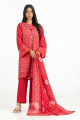 3PC Lawn Gold Printed Suit IUSTKSD-561