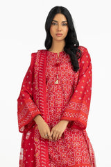 3PC Lawn Gold Printed Suit IUSTKSD-561