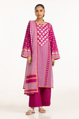 3PC Lawn Gold Printed Suit IUSTKSD-599