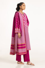 3PC Lawn Gold Printed Suit IUSTKSD-599