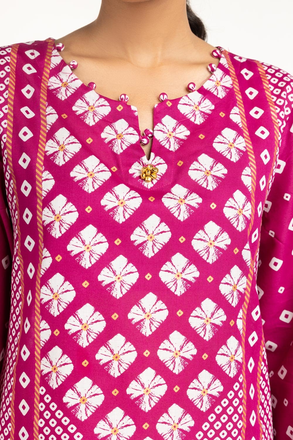 3PC Lawn Gold Printed Suit IUSTKSD-599