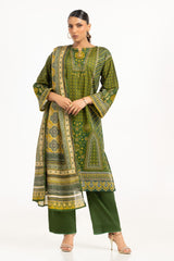 3PC Lawn Gold Printed Suit IUSTKSD-802