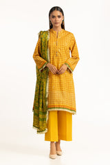 3PC Lawn Gold Printed Suit IUSTKSD-804