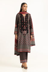 3PC Lawn Gold Printed Suit With Embroidered IUSTKSD-828