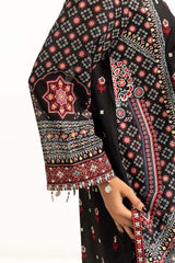 3PC Lawn Gold Printed Suit With Embroidered IUSTKSD-828