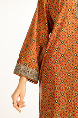 3Pc Lawn Gold Printed With Embroidered Suit IUSTKSD-1059