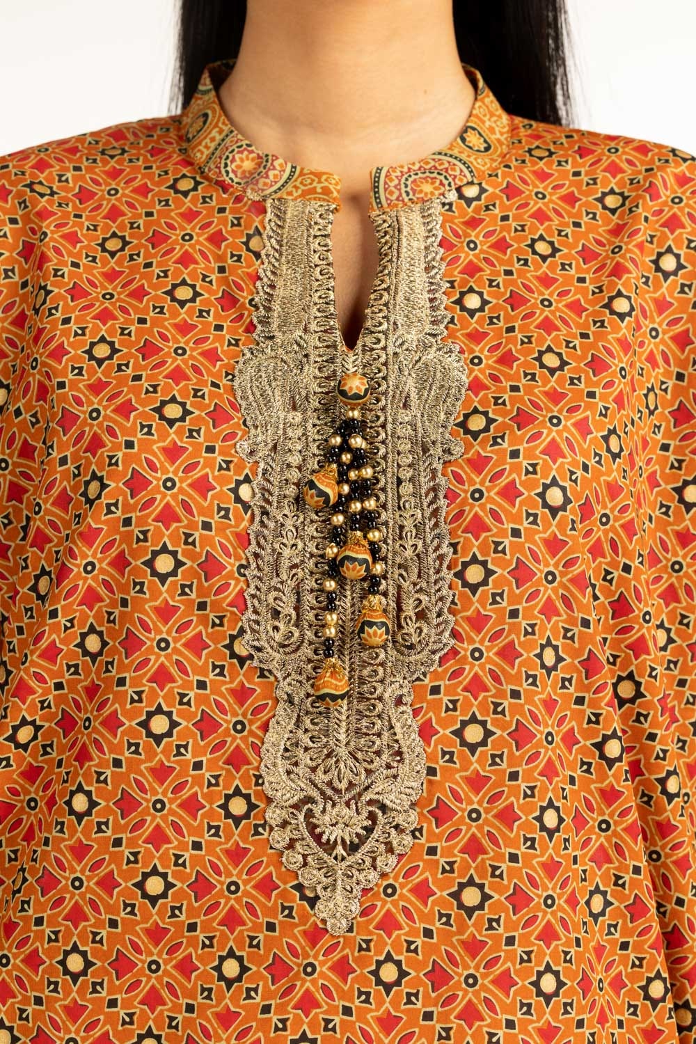 3Pc Lawn Gold Printed With Embroidered Suit IUSTKSD-1059