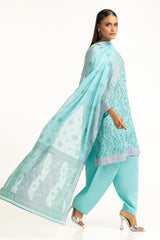 3Pc Lawn Lacquer Printed Suit IUSTKSD-1021