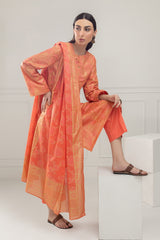 3PC Lawn Lacquer Printed Suit  IUSTKSD-460