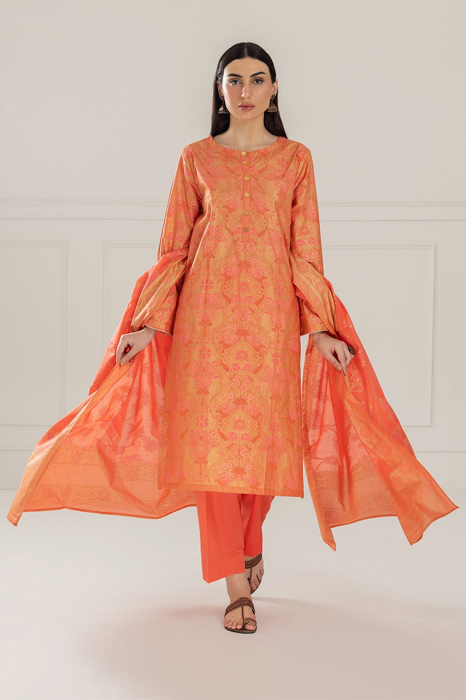 3PC Lawn Lacquer Printed Suit