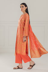 3PC Lawn Lacquer Printed Suit  IUSTKSD-460