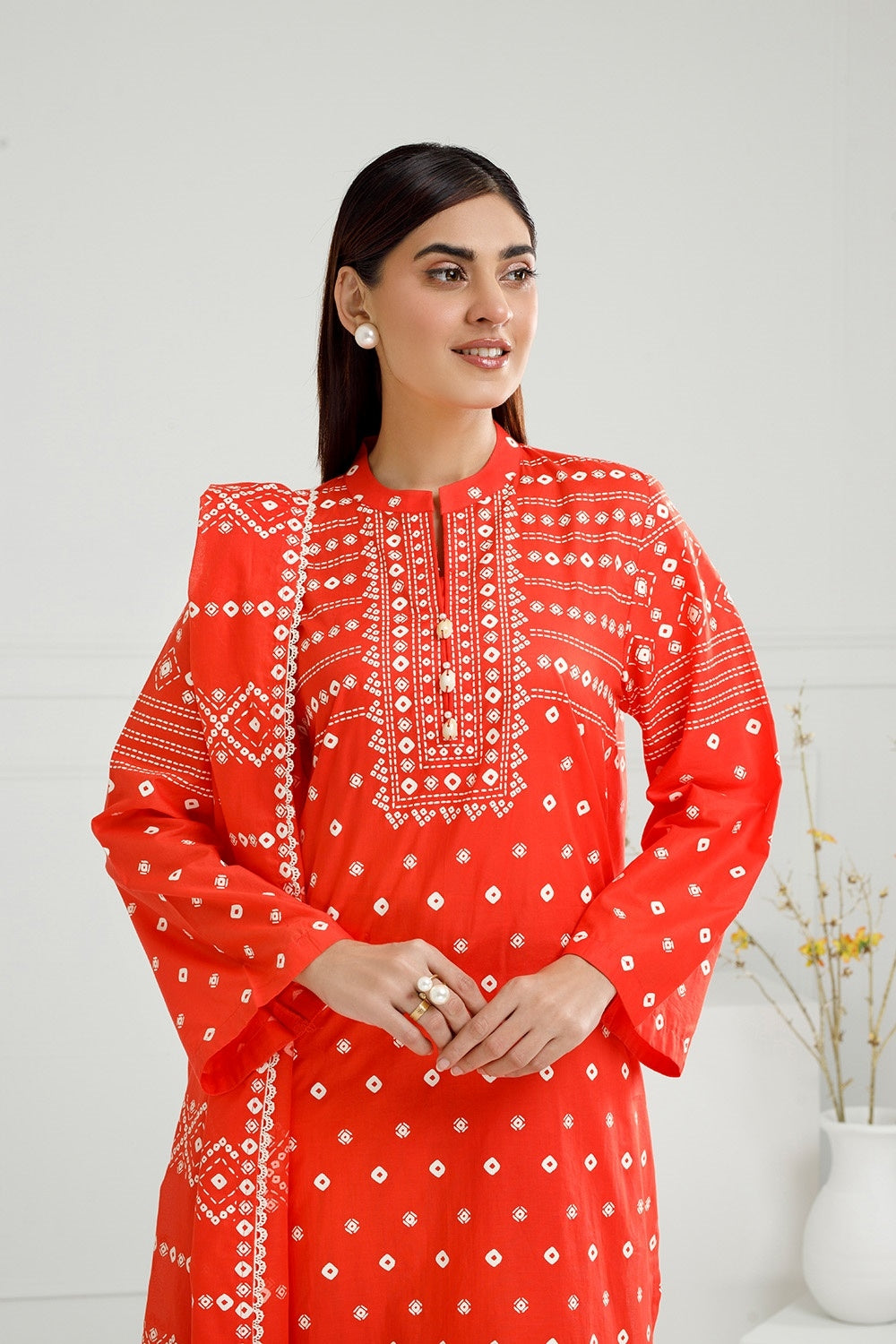 3PC Lawn Lacquer Printed Suit IUSTKSD-508
