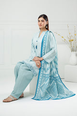 3PC Lawn Lacquer Printed Suit IUSTKSD-511