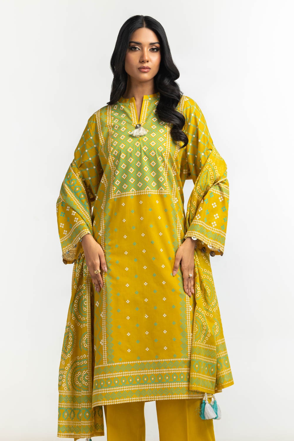 3PC Lawn Lacquer Printed Suit