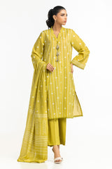 3PC Lawn Lacquer Printed Suit IUSTKSD-525