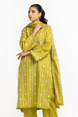 3PC Lawn Lacquer Printed Suit IUSTKSD-525