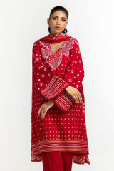 3PC Lawn Lacquer Printed Suit IUSTKSD-584