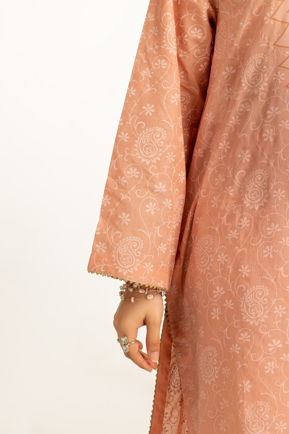 3PC Lawn Lacquer Printed Suit IUSTKSD-586