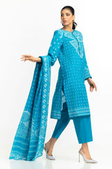 3PC Lawn Lacquer Printed Suit IUSTKSD-587