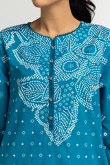 3PC Lawn Lacquer Printed Suit IUSTKSD-587