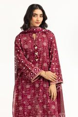 3PC Lawn Lacquer Printed Suit IUSTKSD-612