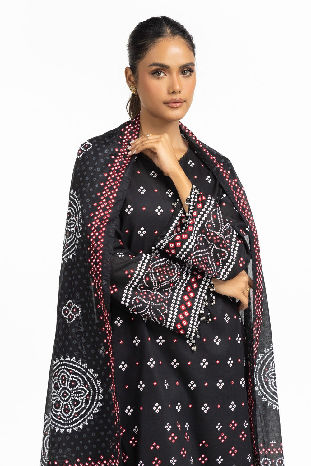 3PC Lawn Lacquer Printed Suit IUSTKSD-489