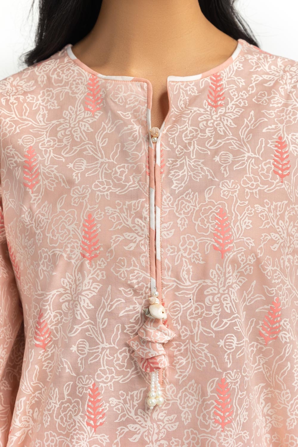 3PC Lawn Lacquer Printed Suit With Embroidered IUSTKSD-537