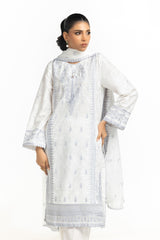 3PC Lawn Lacquer Printed Suit With Embroidered IUSTKSD-600