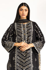 3PC Lawn Lacquer Printed Suit With Embroidered IUSTKSD-739