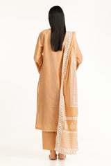 3PC Lawn Lacquer Printed Suit With Embroidered IUSTKSD-929