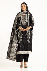 3PC Lawn Lacquer Printed Suit with Embroidered IUSTKSD-949
