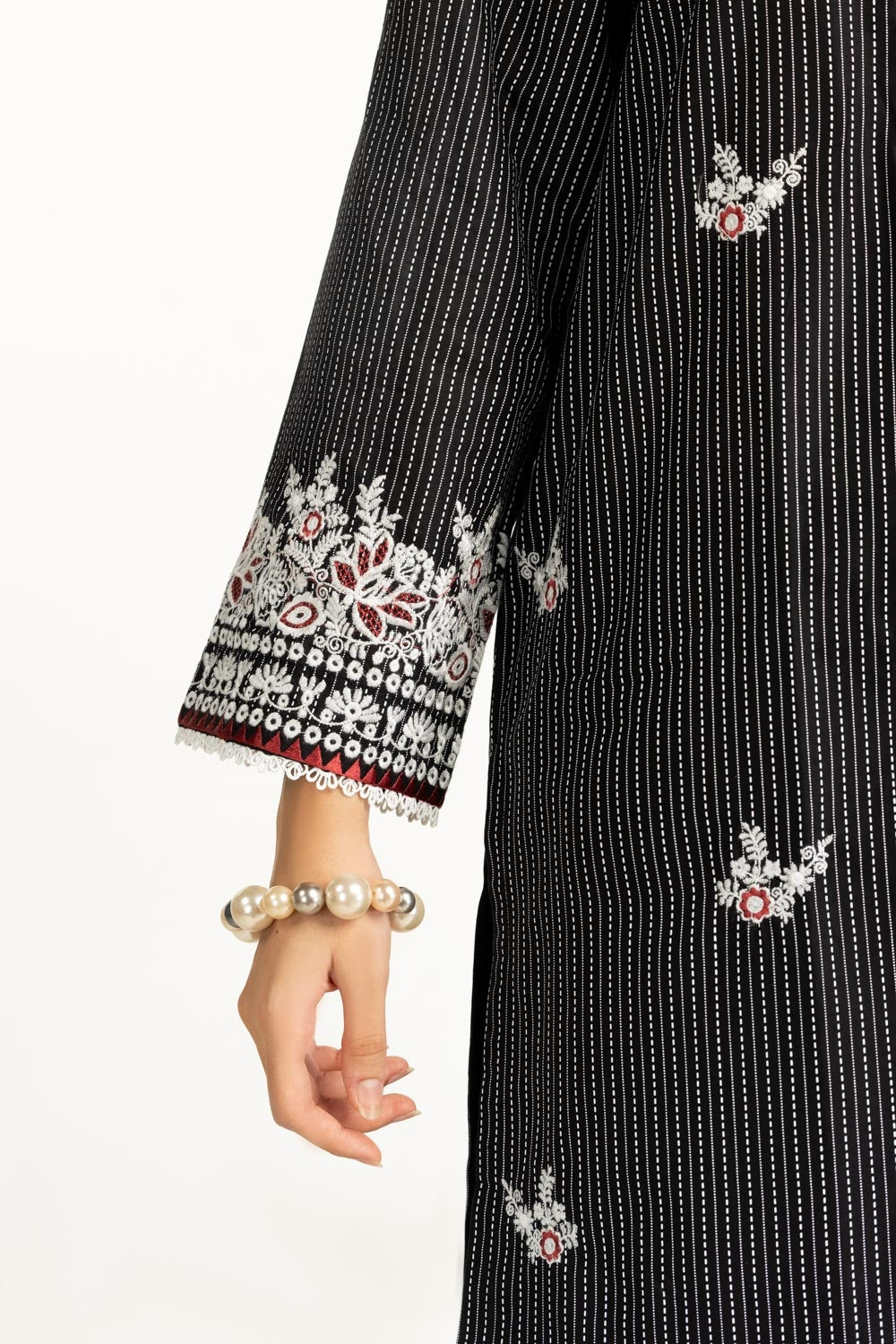 3PC Lawn Lacquer Printed Suit With Embroidered IUSTKSD-953