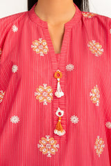 3Pc Lawn Lacquer Printed With Embroidered Suit IUSTKSD-1040