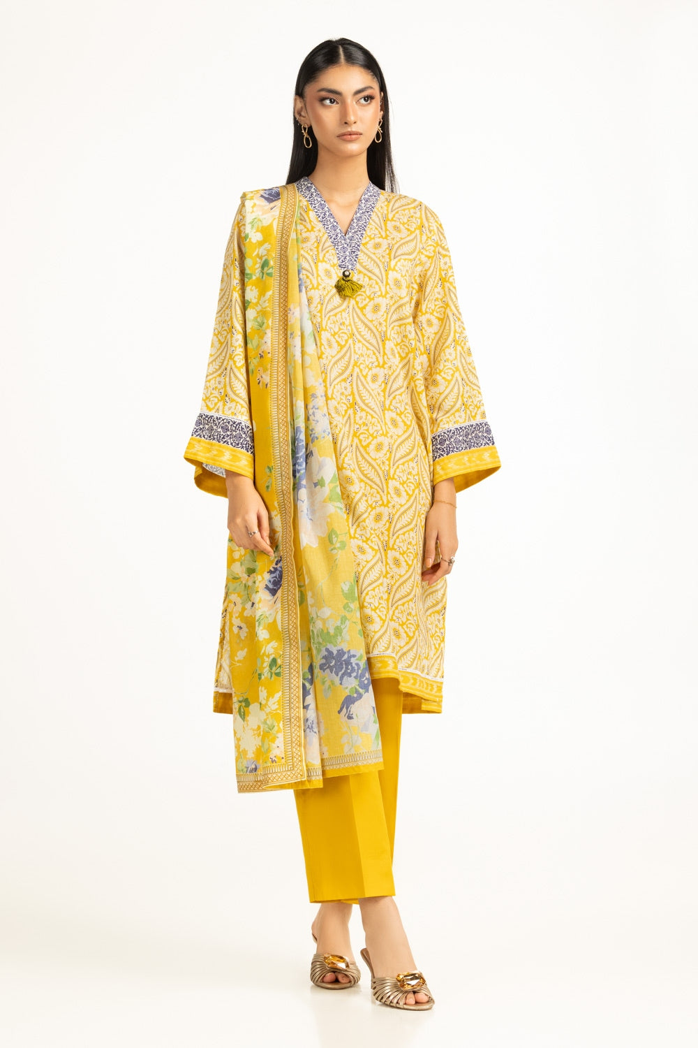 3Pc Lawn Printed Suit IUSTKSD-1024