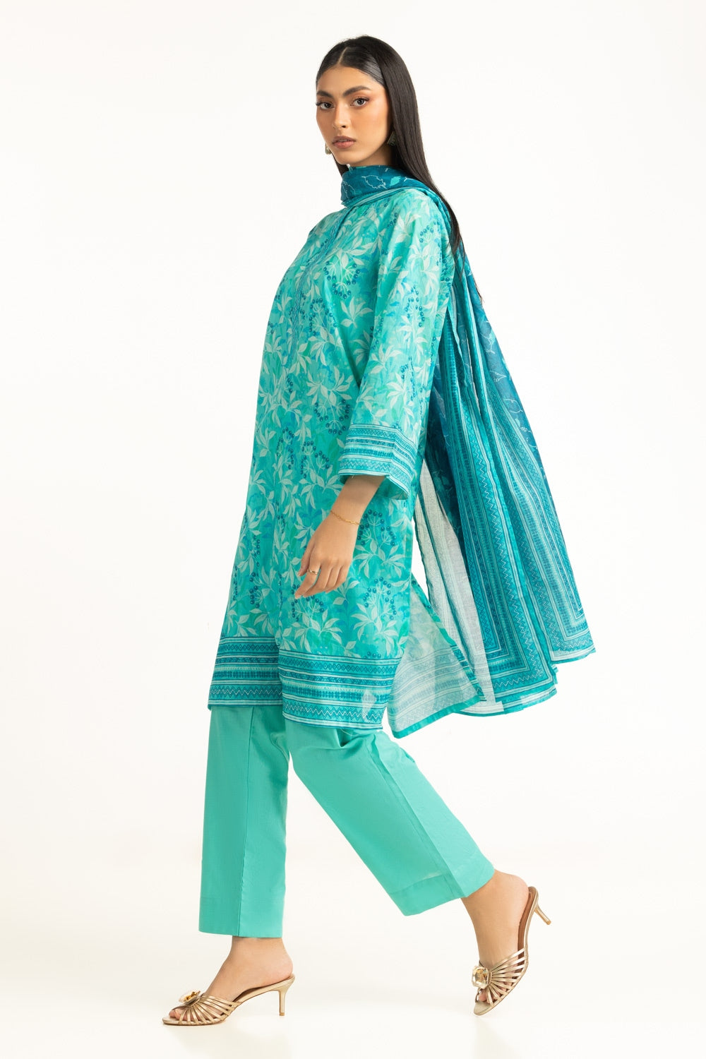 3PC Lawn Printed Suit IUSTKSD-1052