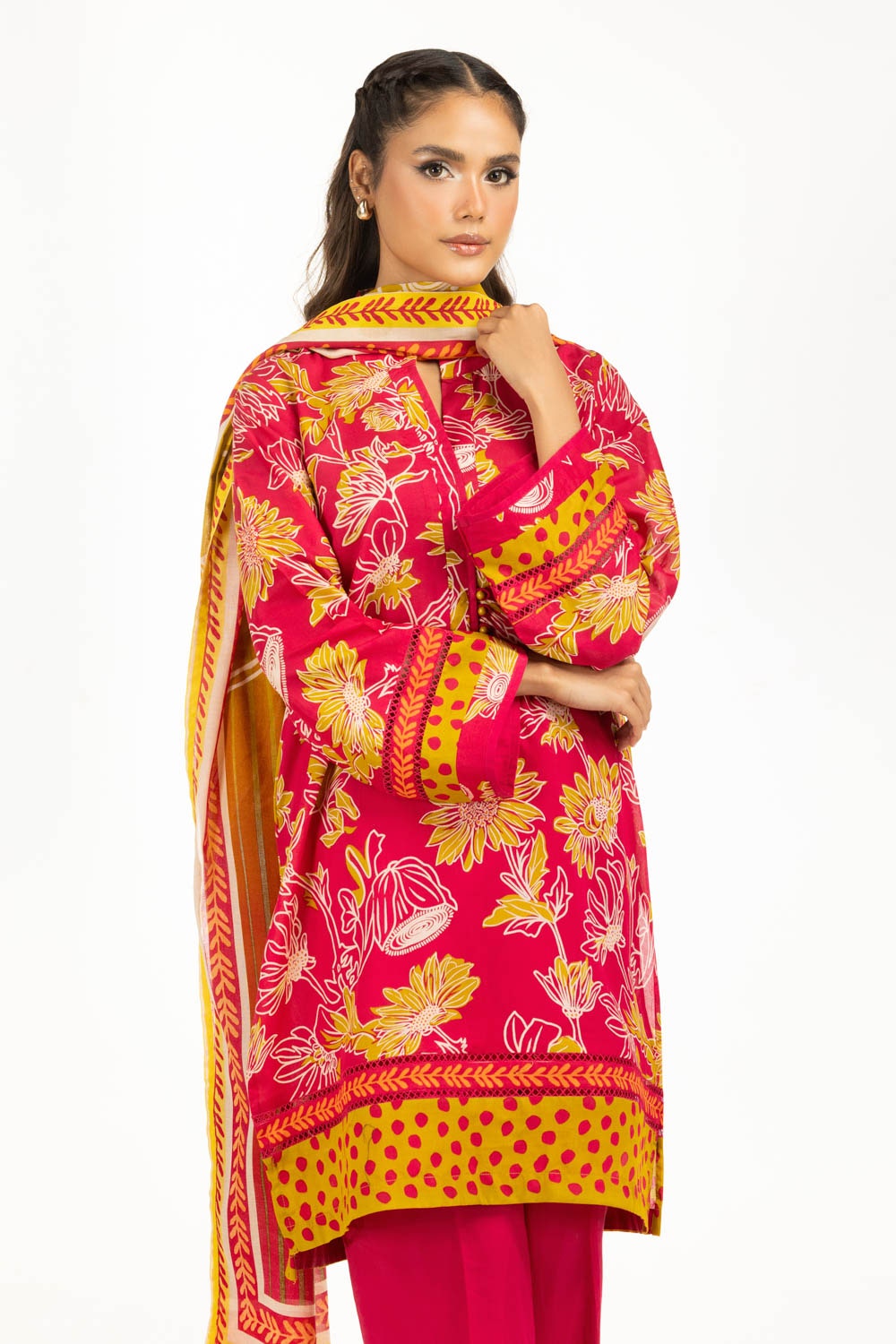 3PC Lawn Printed Suit IUSTKSD-1093