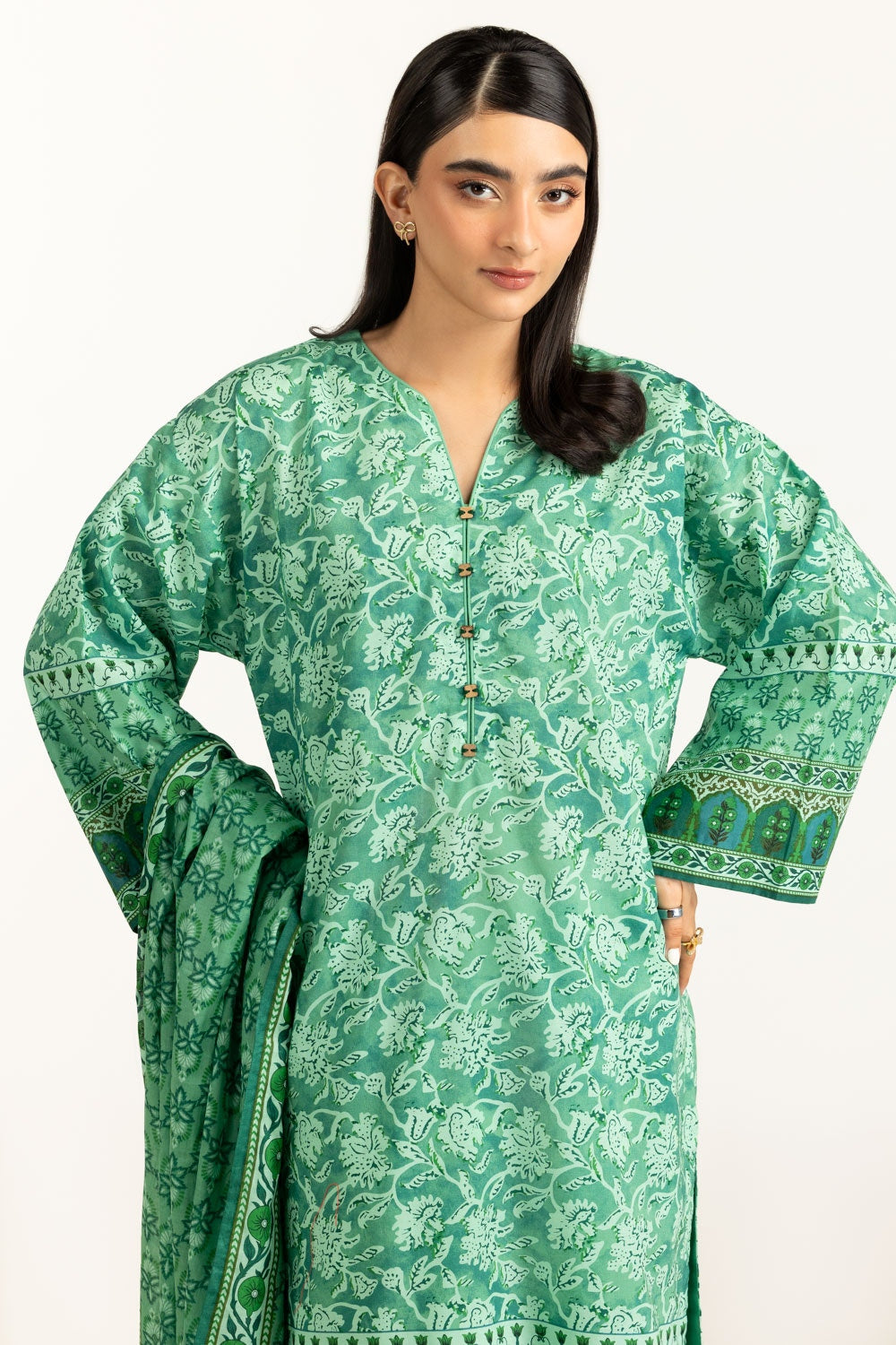 3PC Lawn Printed Suit IUSTKSD-1109