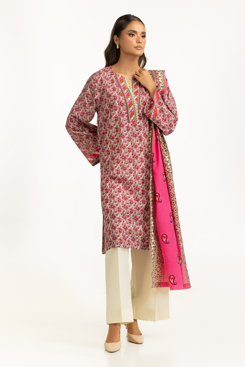 3PC Lawn Printed Suit IUSTKSD-1122