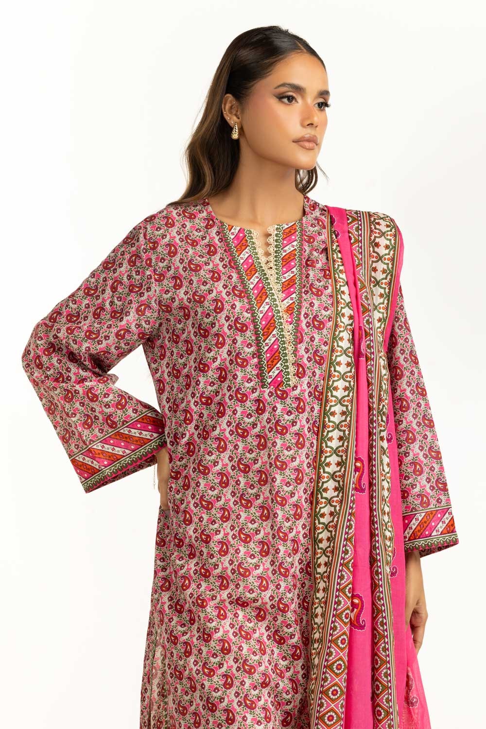 3PC Lawn Printed Suit IUSTKSD-1122