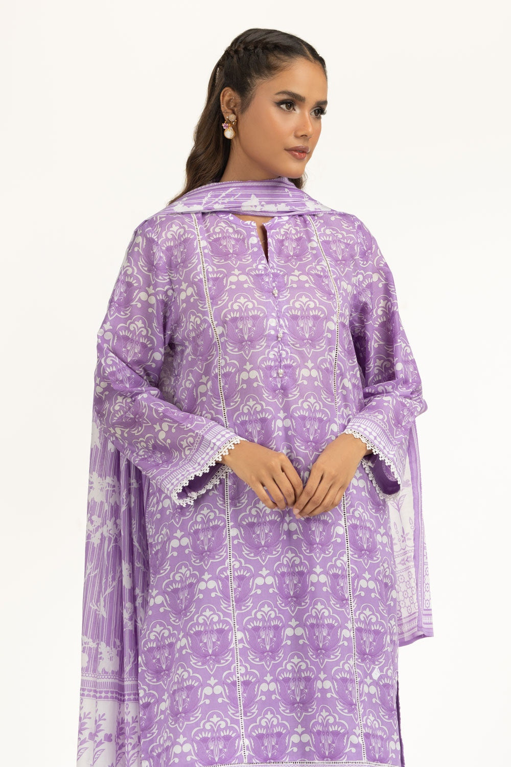 3PC Lawn Printed Suit IUSTKSD-1145