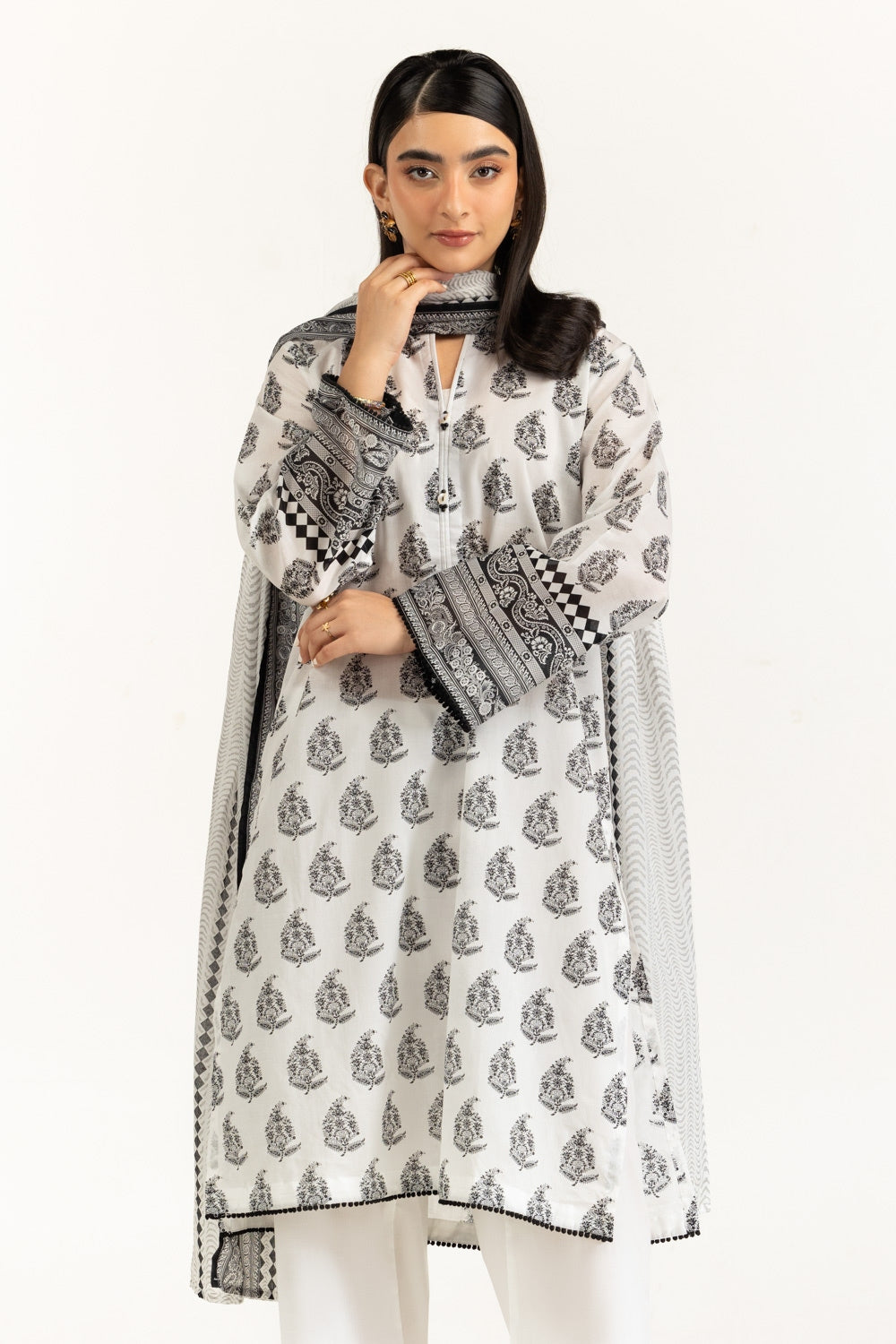 3PC Lawn Printed Suit IUSTKSD-1159
