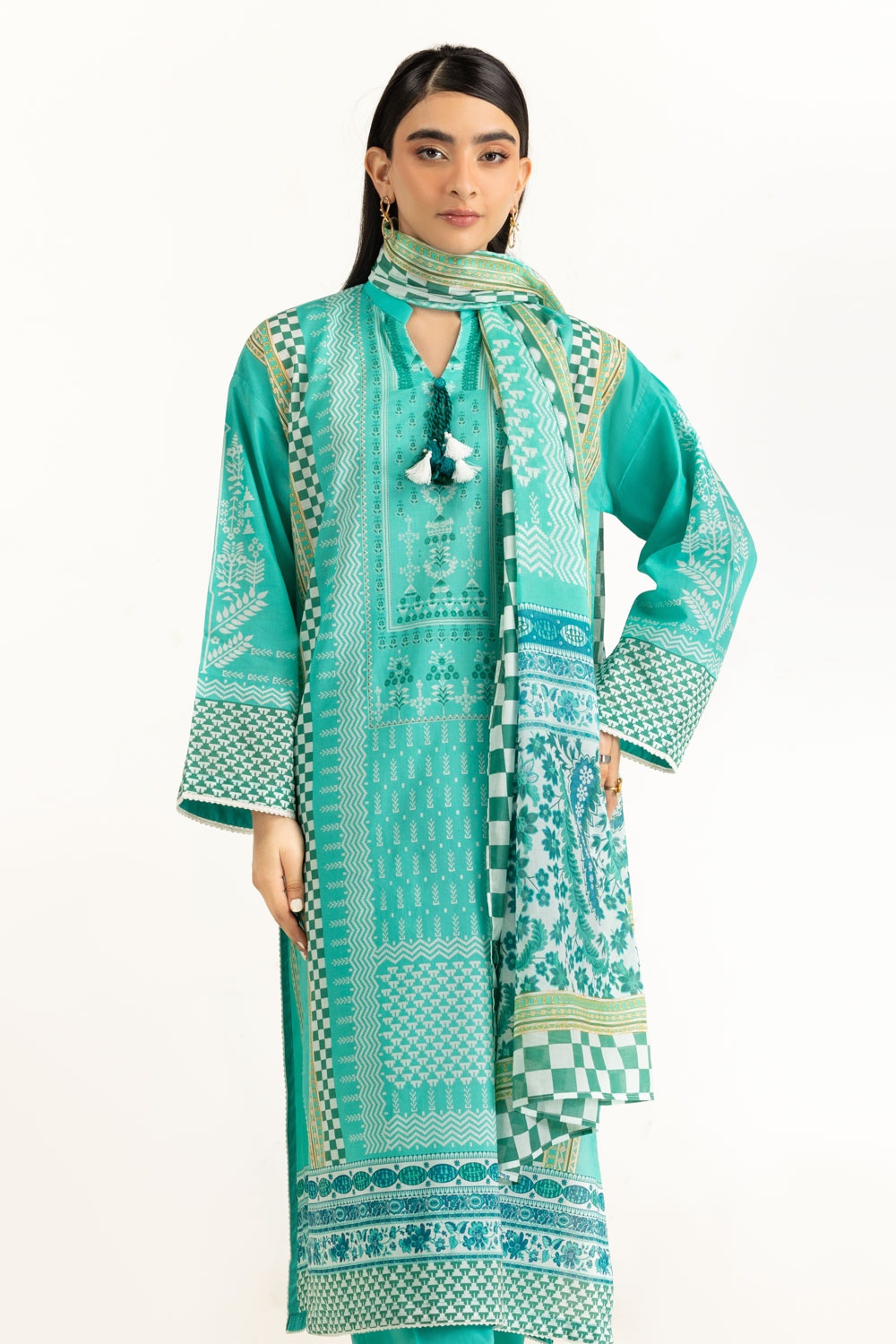 3PC Lawn Printed Suit IUSTKSD-1161