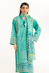 3PC Lawn Printed Suit IUSTKSD-1161