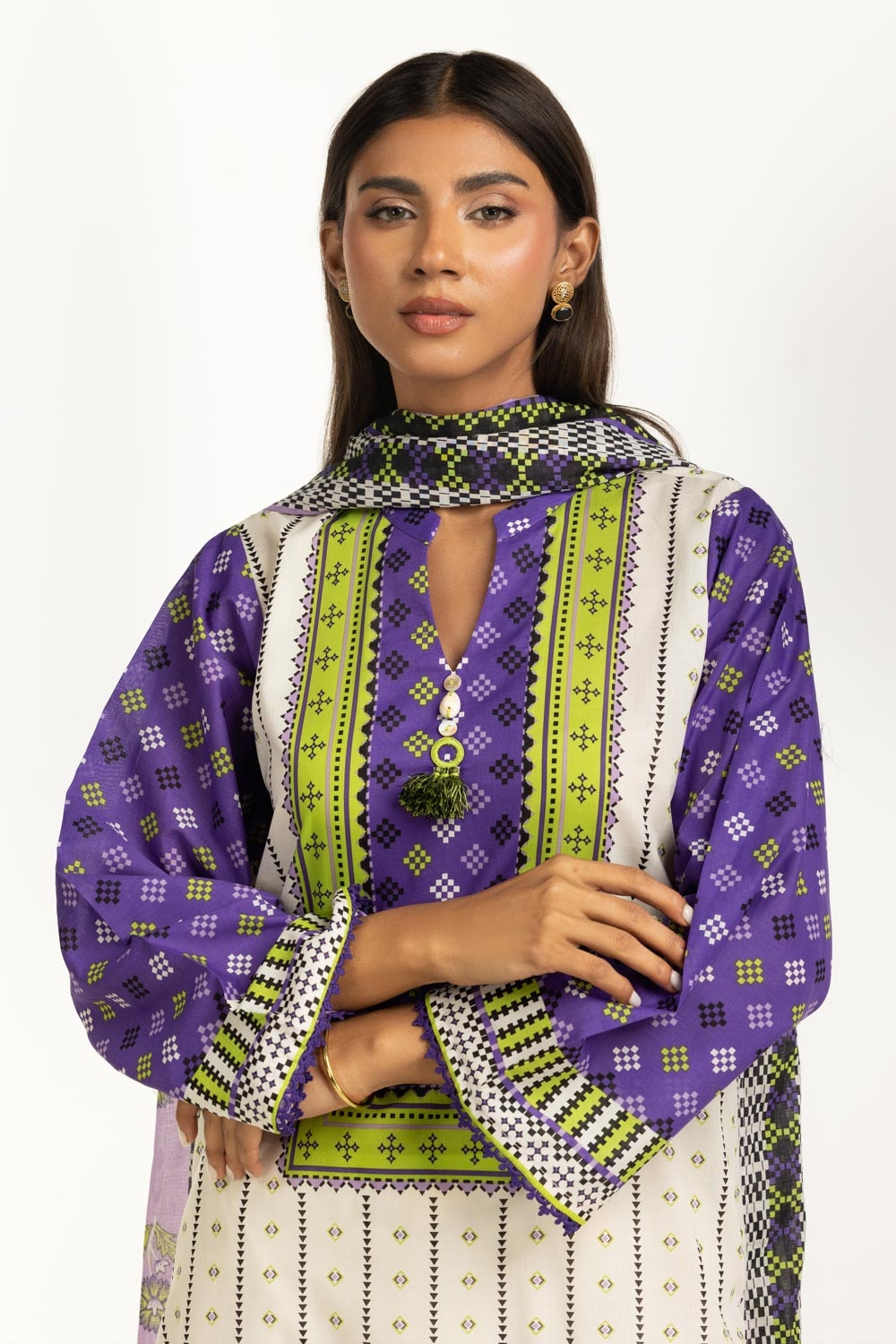 3PC Lawn Printed Suit IUSTKSD-1168