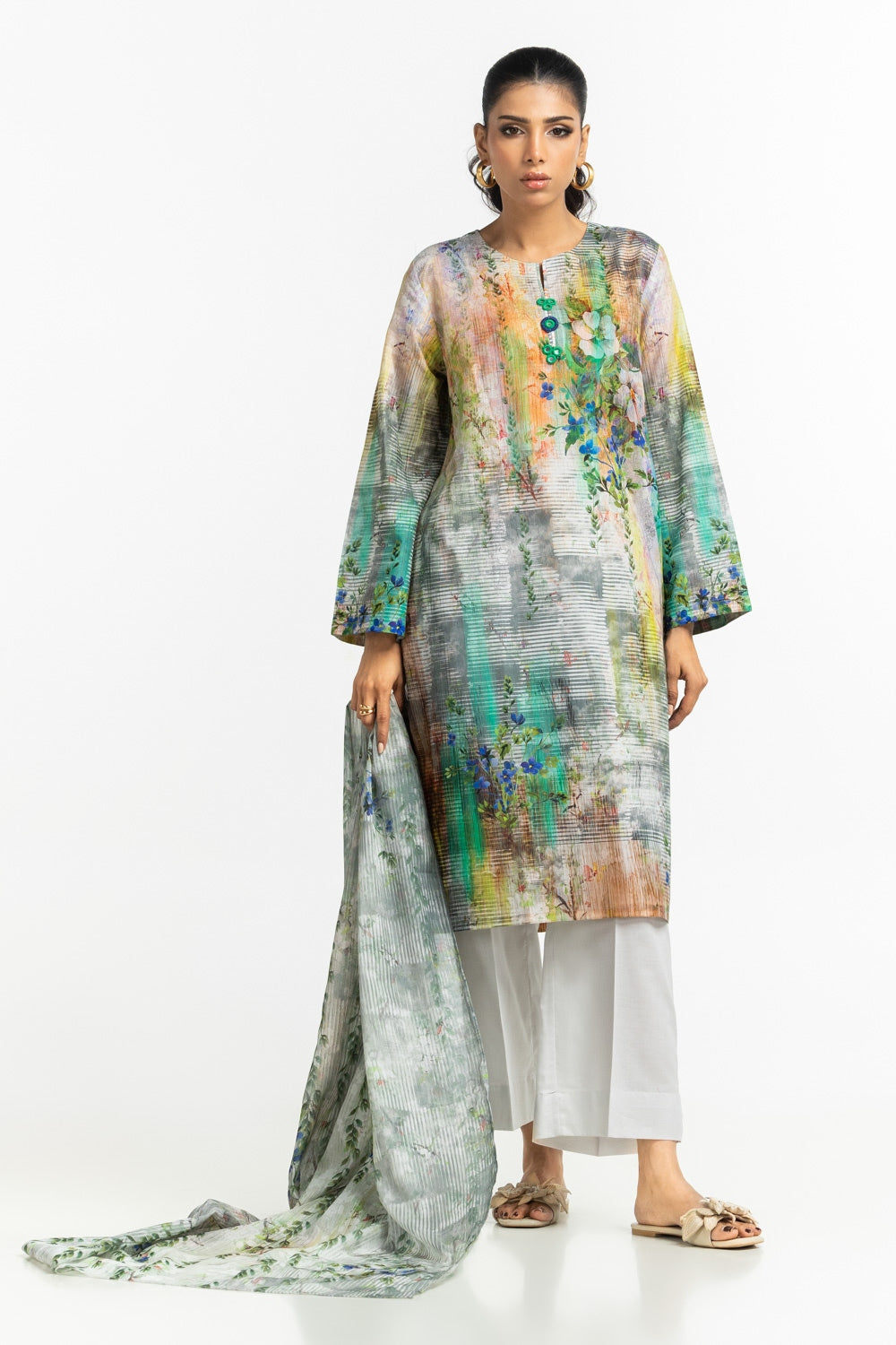 3PC Lawn Printed Suit IUSTKSD-516