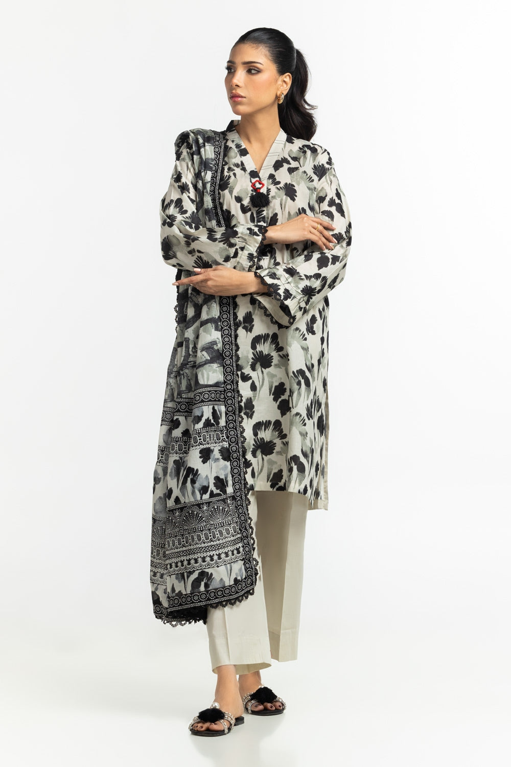 3PC Lawn Printed Suit IUSTKSD-546