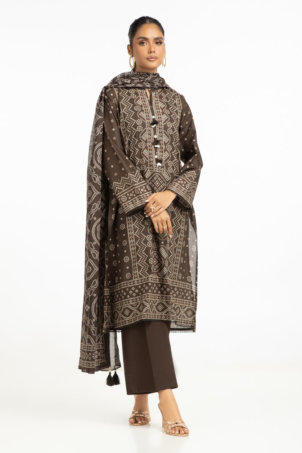 3PC Lawn Printed Suit IUSTKSD-573