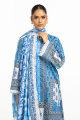 3PC Lawn Printed Suit IUSTKSD-658