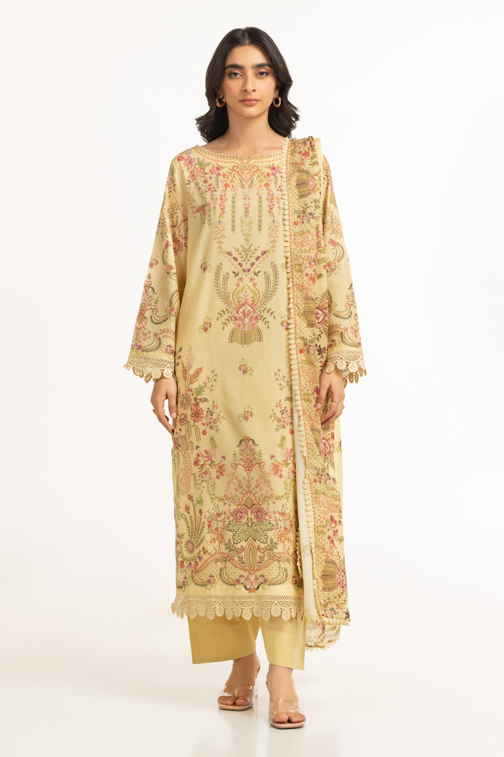 3PC Lawn Printed Suit IUSTKSD-674
